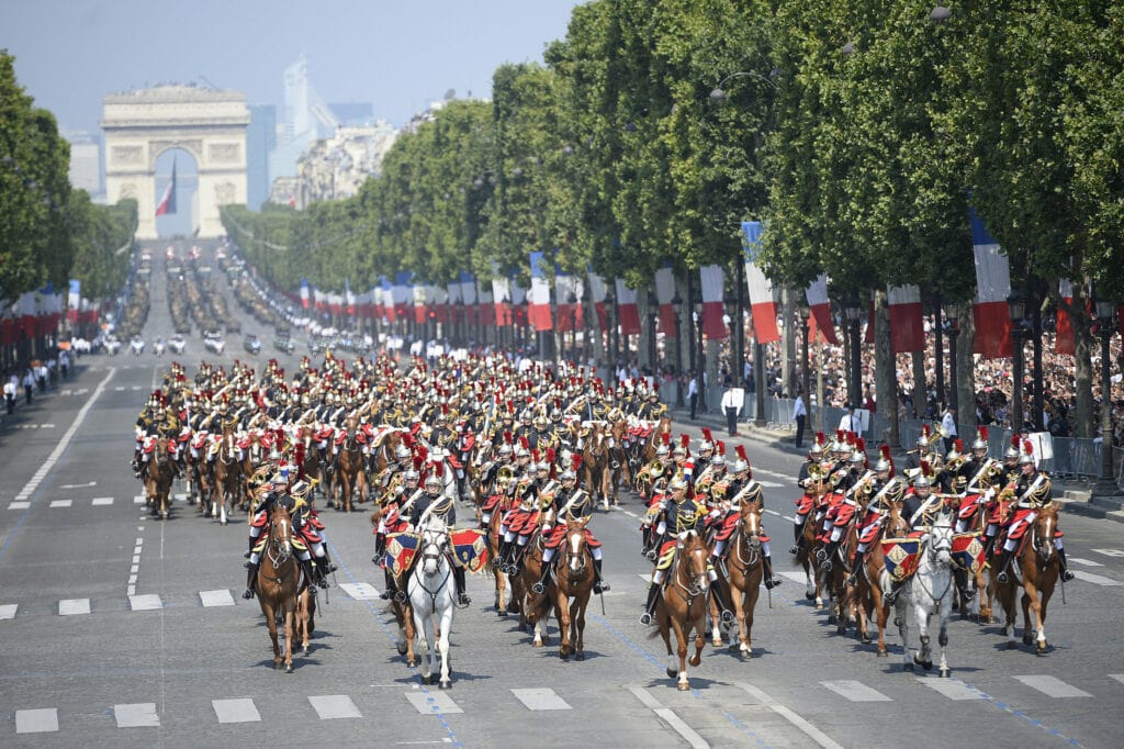 Bastille Day military parade on the Champs Elysées, Paris