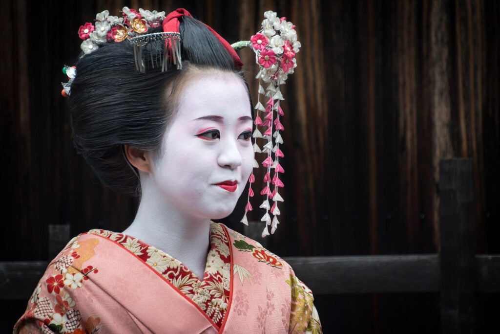 Geisha Portrait in Kyoto, Japan