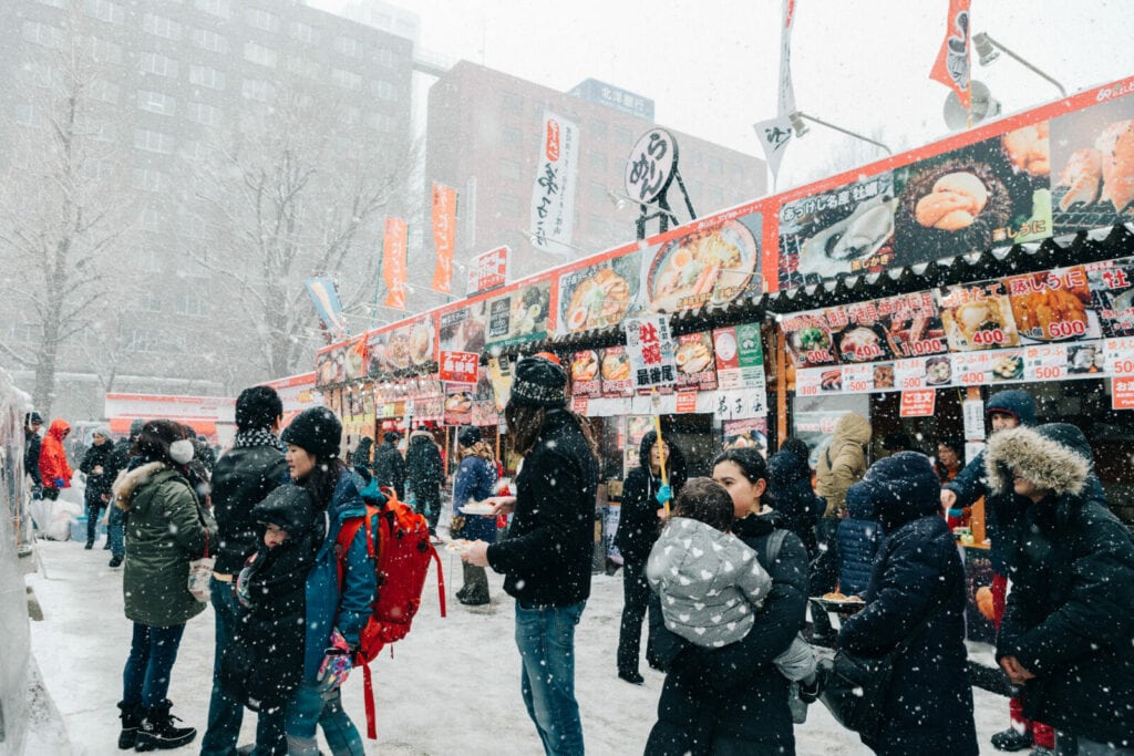 Snow in Sapporo during winter, Japan