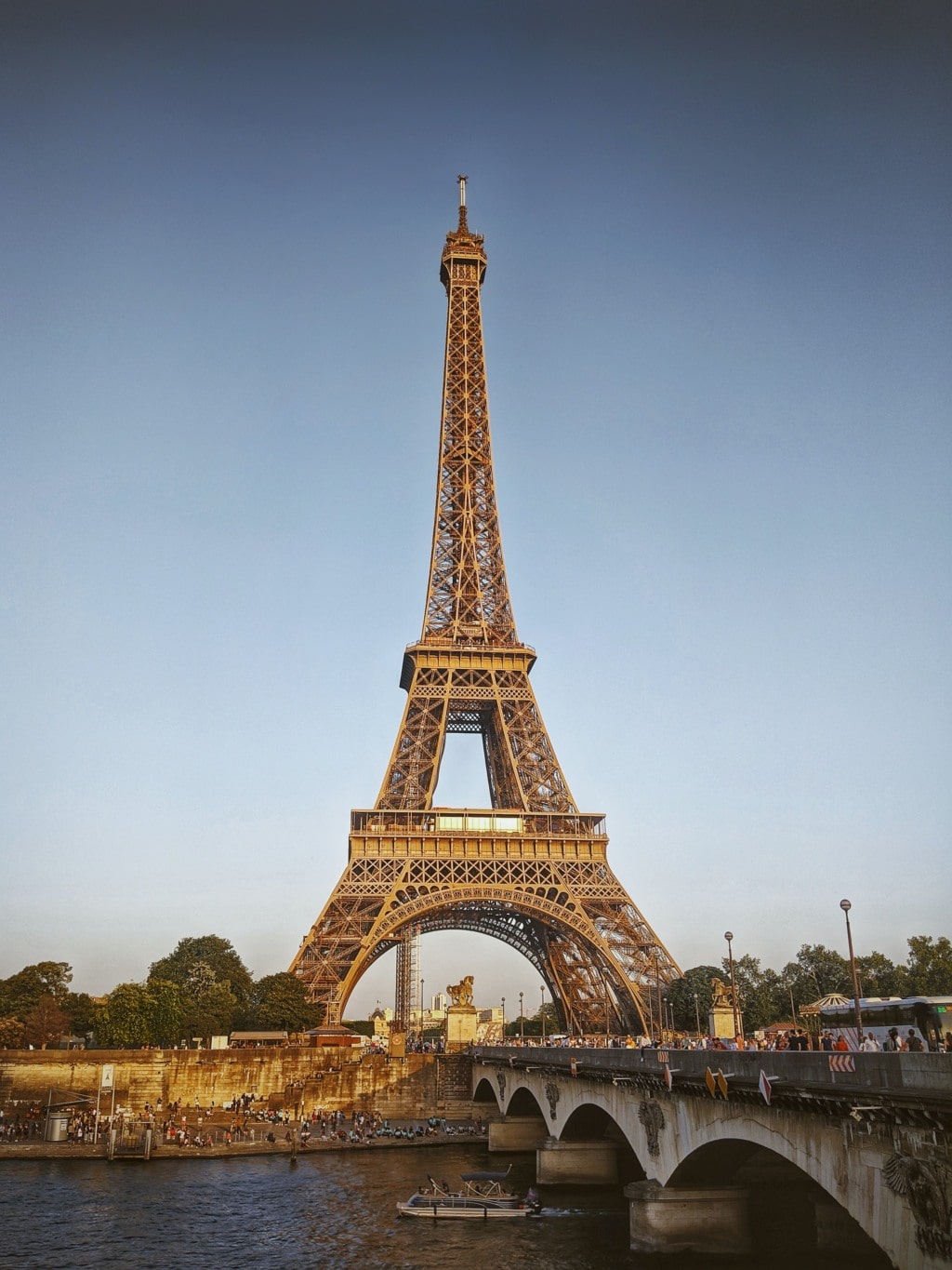 Pont Iena under the Eiffel Tower in Paris