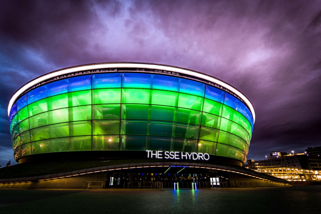 The SSE Hydro at night, Glasgow 
