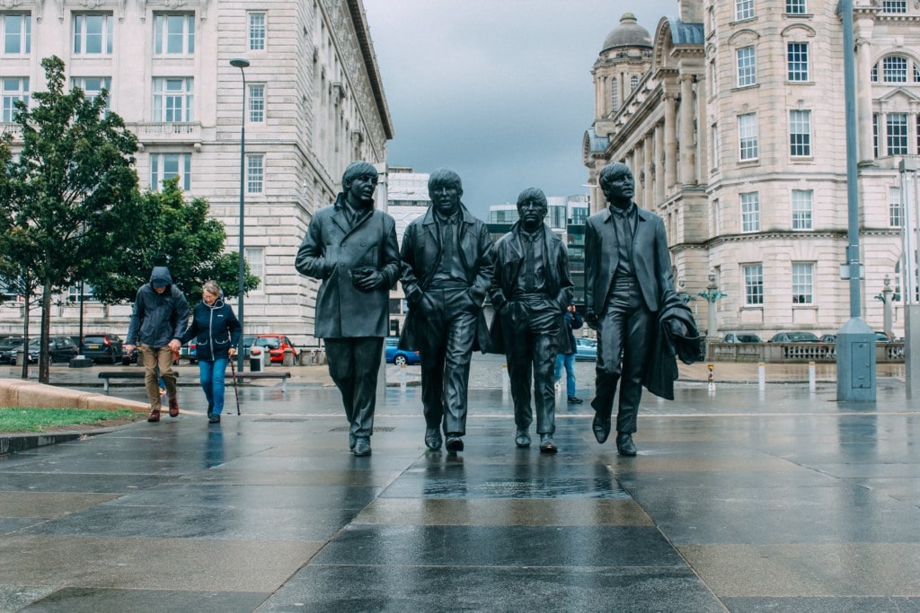 The Beatles statue in Waterfront, Liverpool