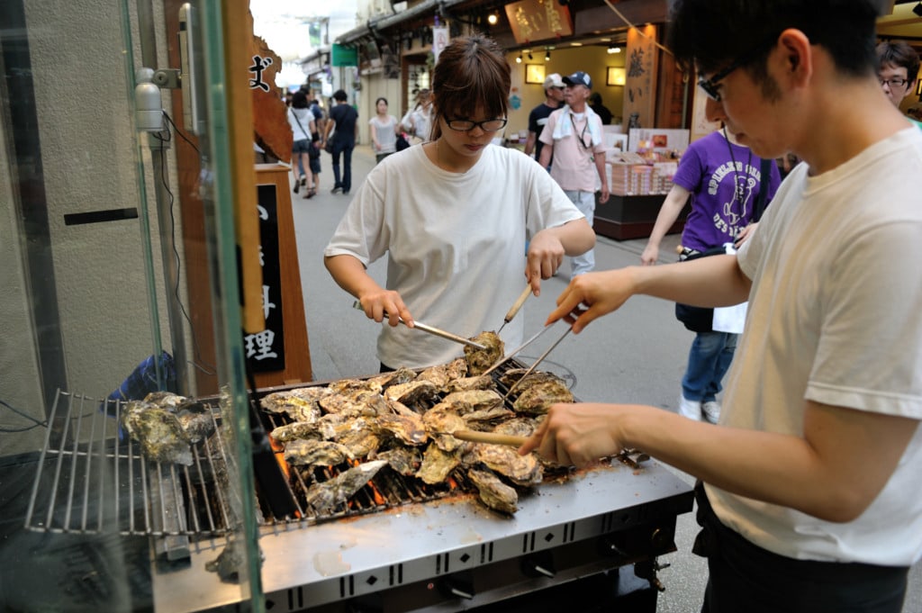 oysters in Miyajima in Hiroshima