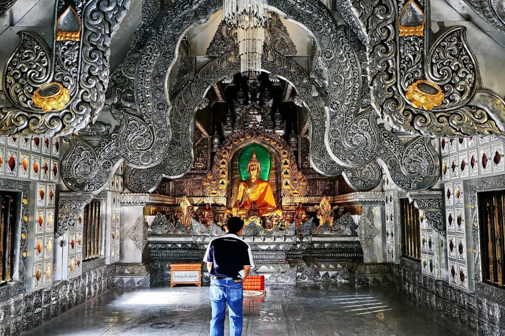 Wat Sri Suphan temple interior in Chiang Mai, Thailand