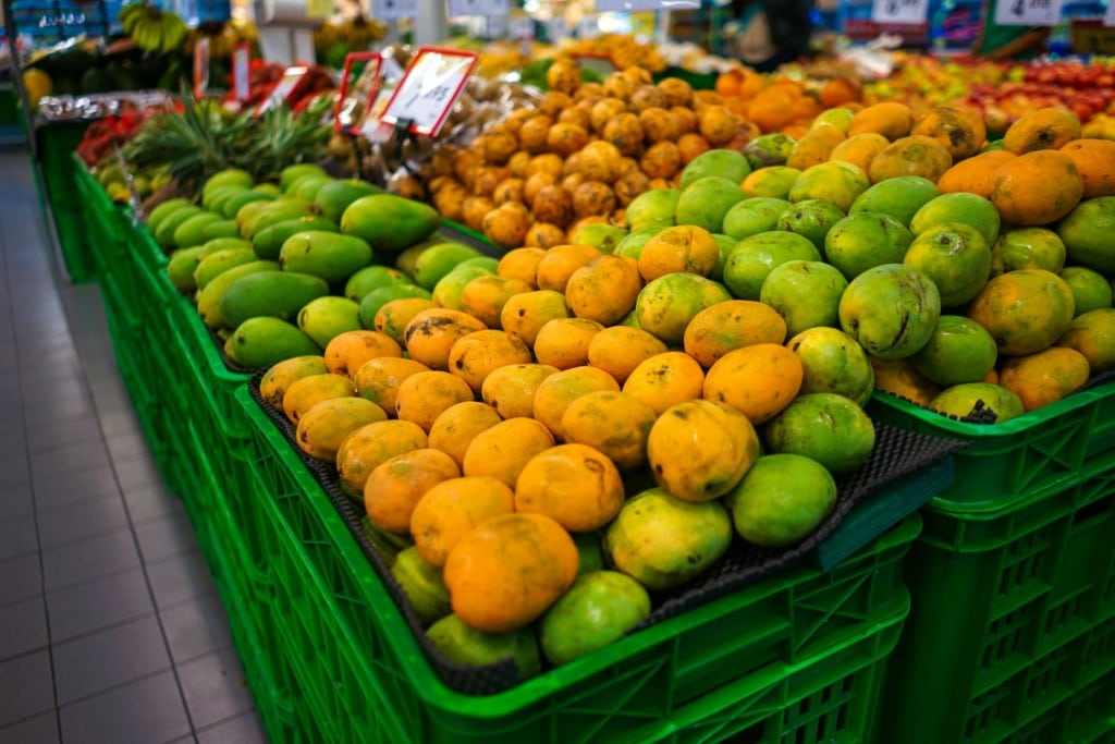 Mango fruit on the counter in Vietnam