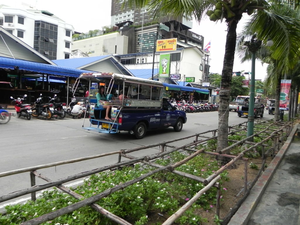 Pattaya Taxi - pickup truck with benches in the back