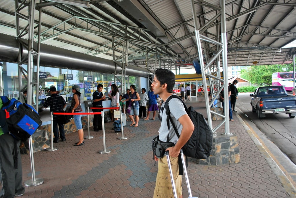 traveler in Pattaya Bus Terminal