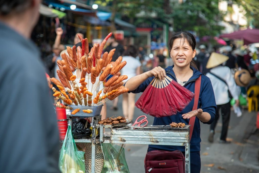 Street food in a Vietnamese market