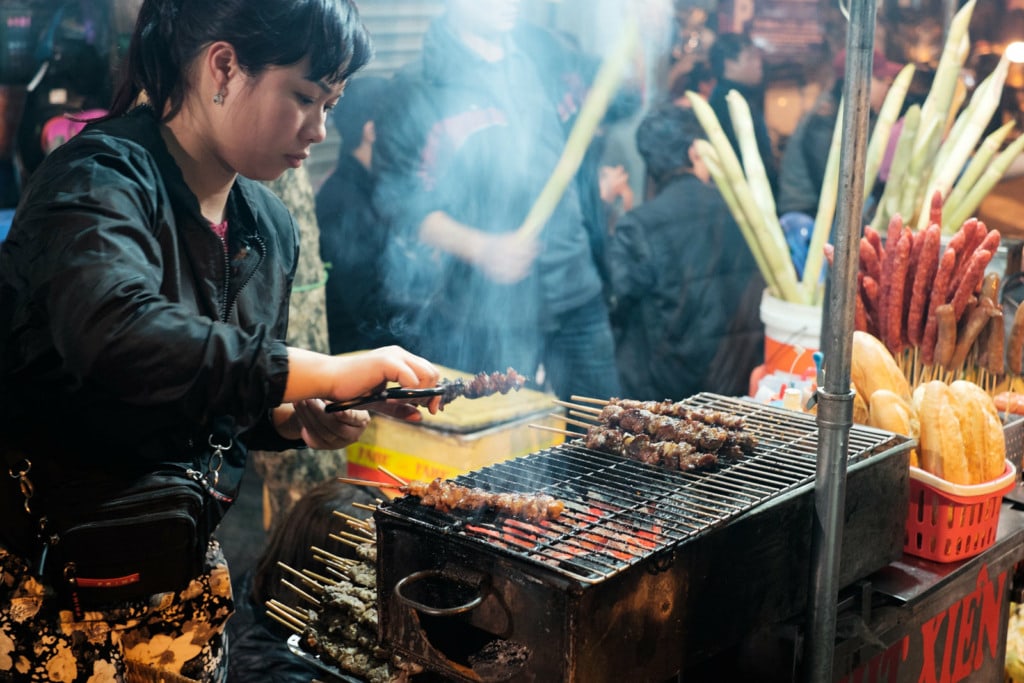Cooking meals on Hanoi Night market