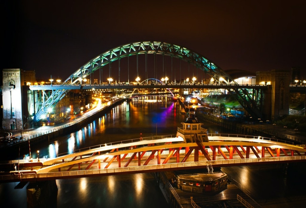 View on bridges in Newcastle’s Quayside area