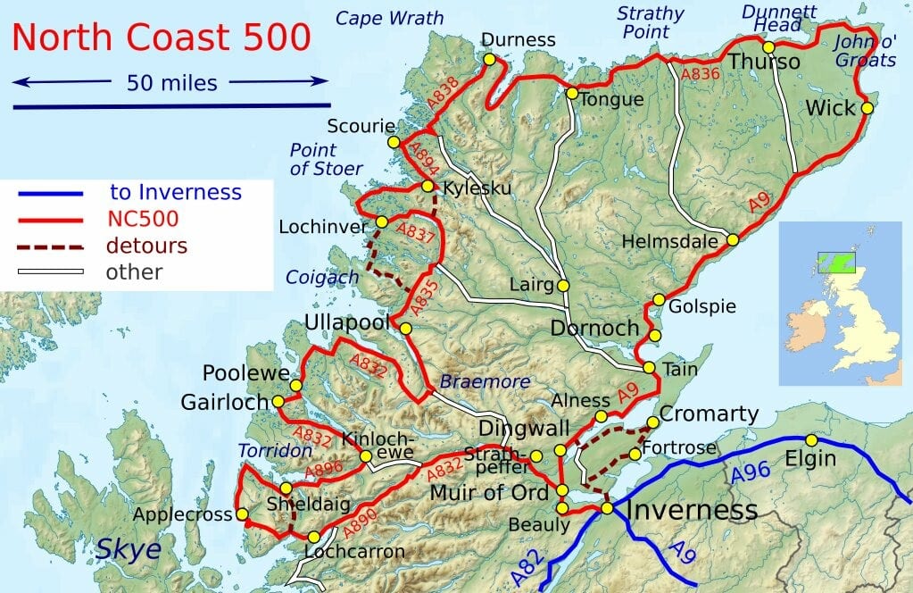 North Coast 500 Map