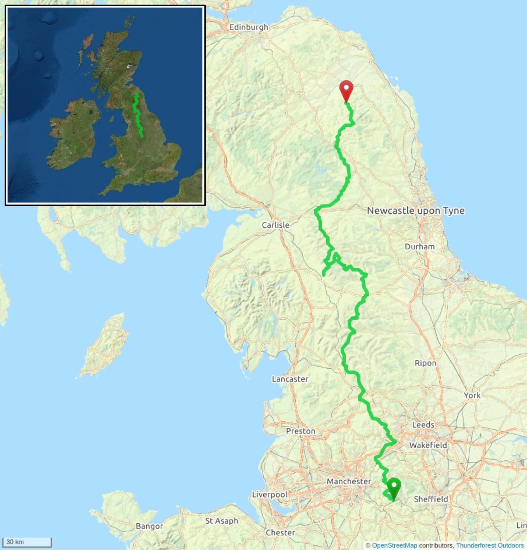 pennines mountains map