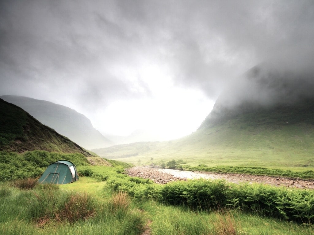 Camping is allowed almost everywhere in Scotland