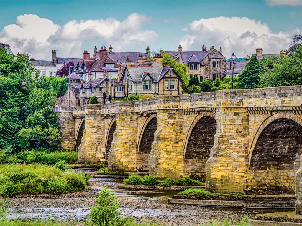 Historic Old Stone Bridge At Corbridge Northumberland England