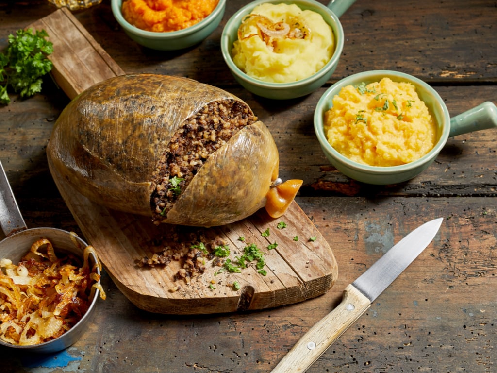 Traditional haggis meal for Robert Burns Supper