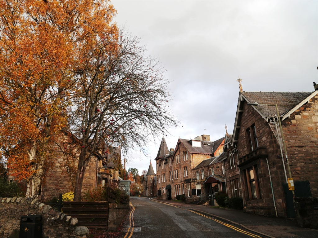 The small town of Pitlochry in Scotland