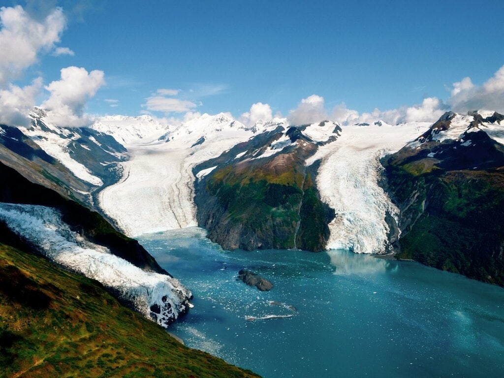 A view of the Prince William Sound Glaciers in Alaska