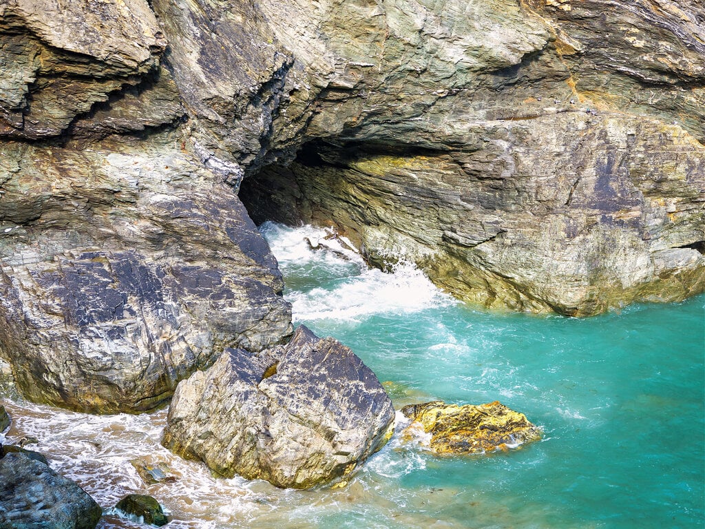 Merlin's Cave Entrance at Tintagel Island