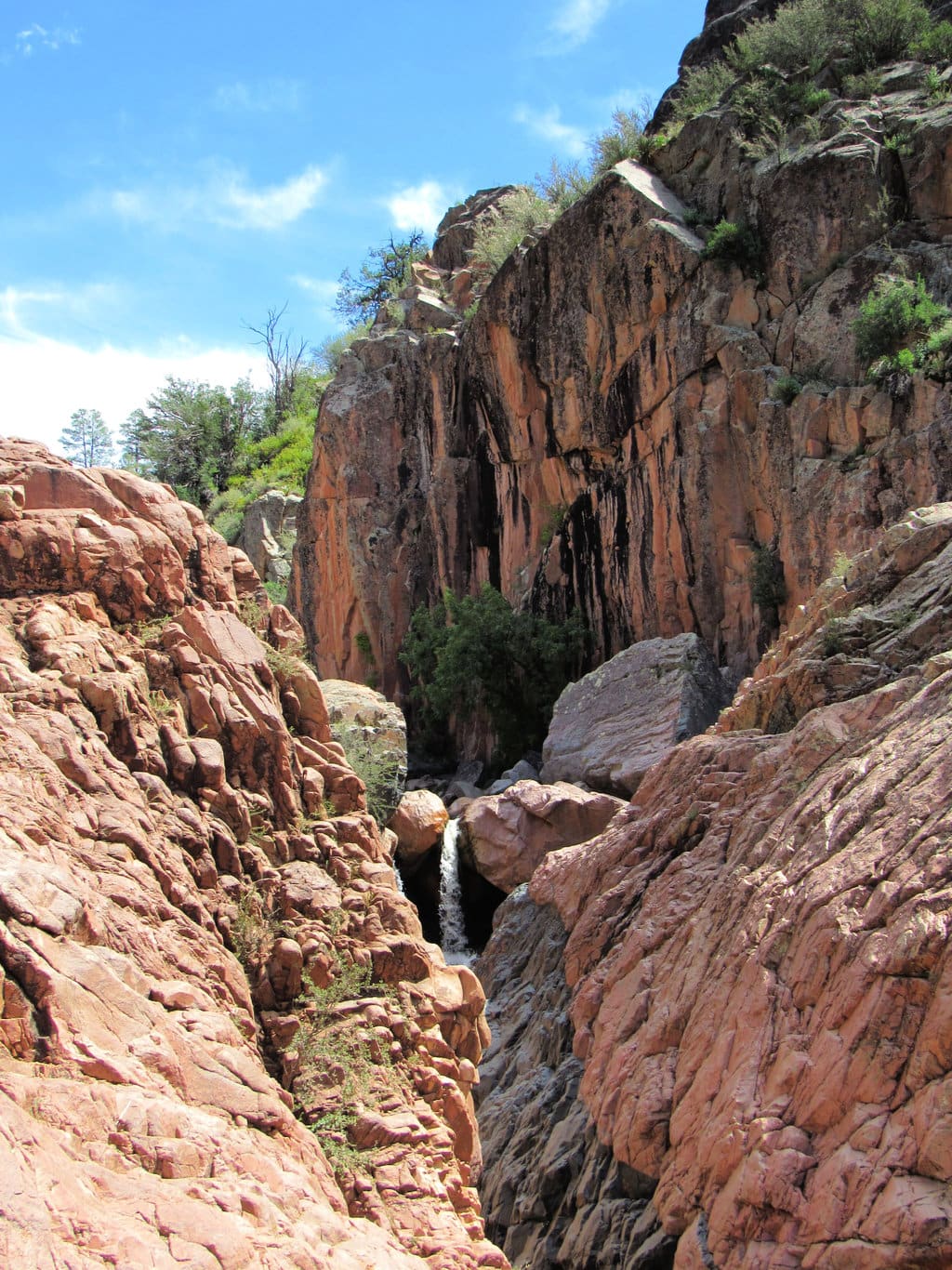 Ellison Creek Waterfall Seen Along the Water Wheel Falls Hiking Trail in Arizona