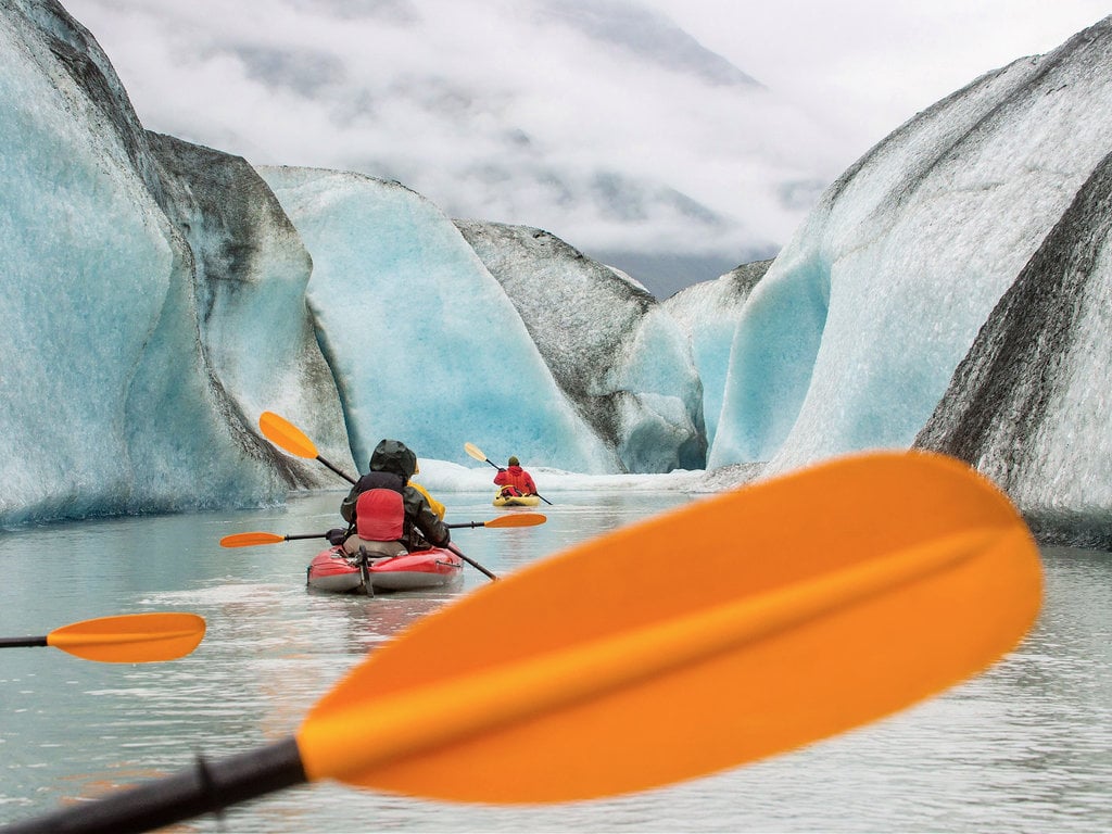 Exploring the Valdez Glacier on Kayaks