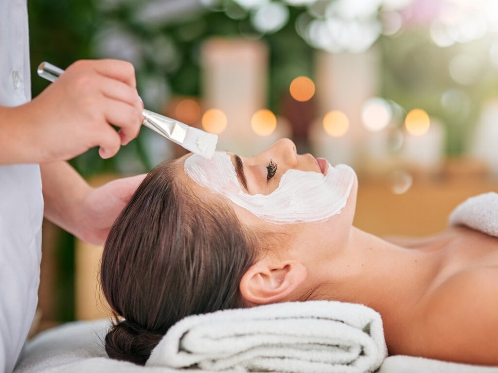 A woman enjoying a spa treatment