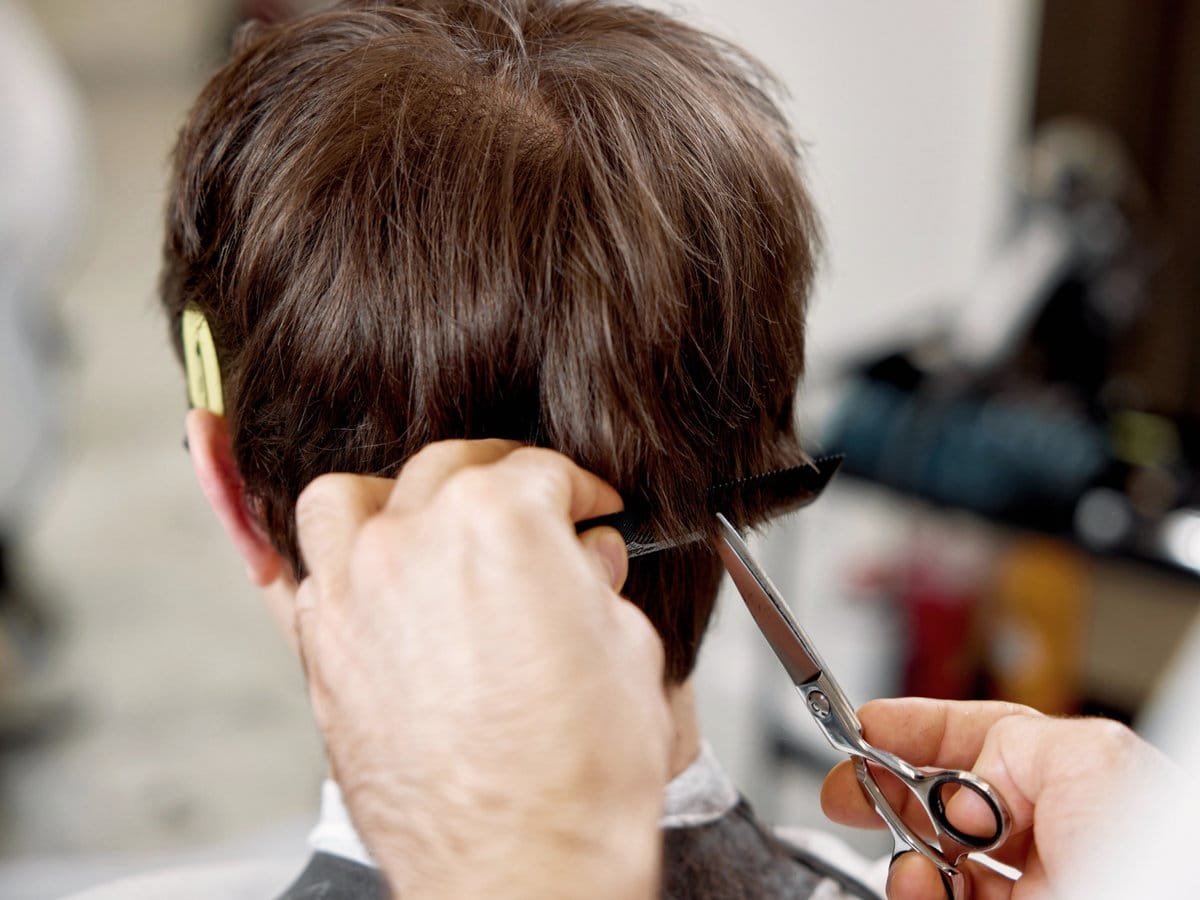 A man getting a haircut