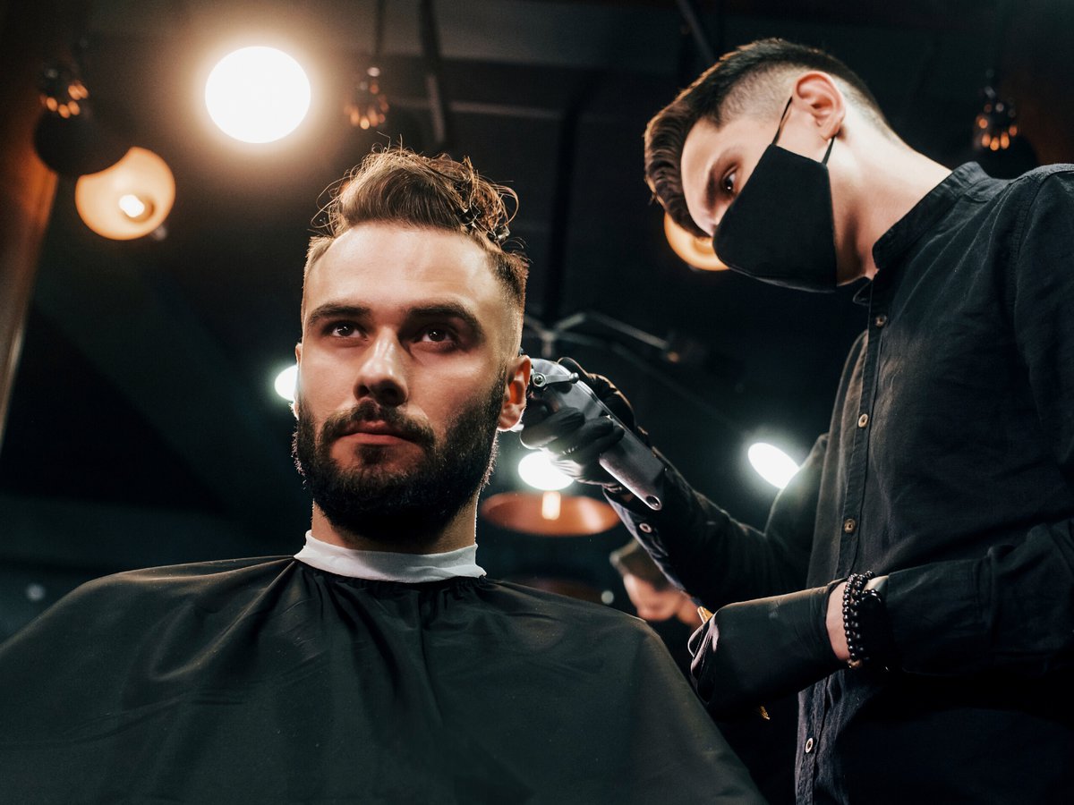A man getting a haircut