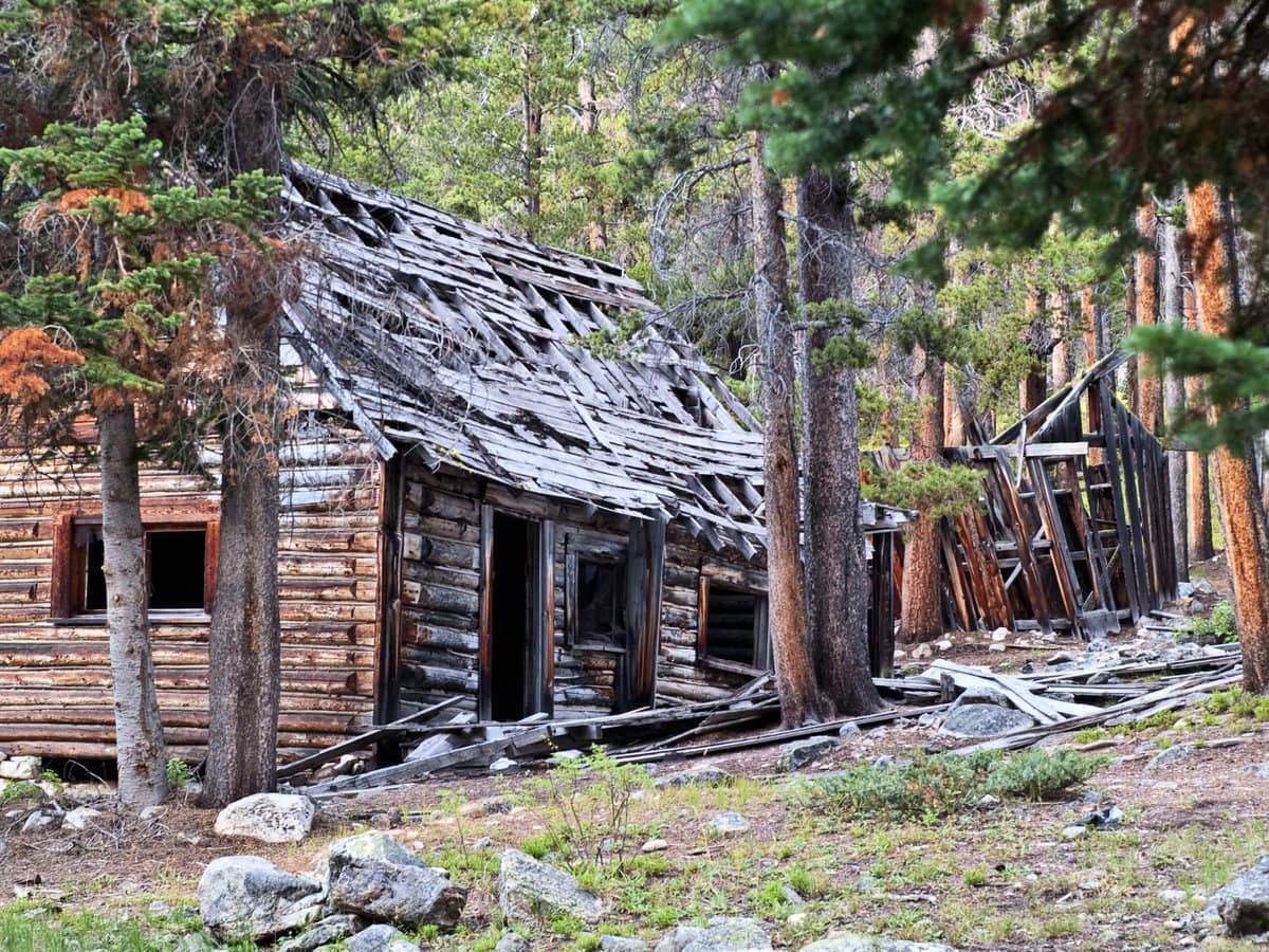 Remains of Homes in the Ghost Town of Coolidge, Montana