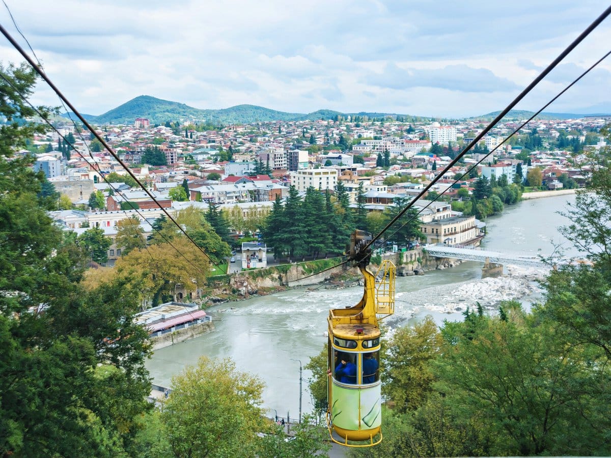 A cable car in Tbilisi, Georgia