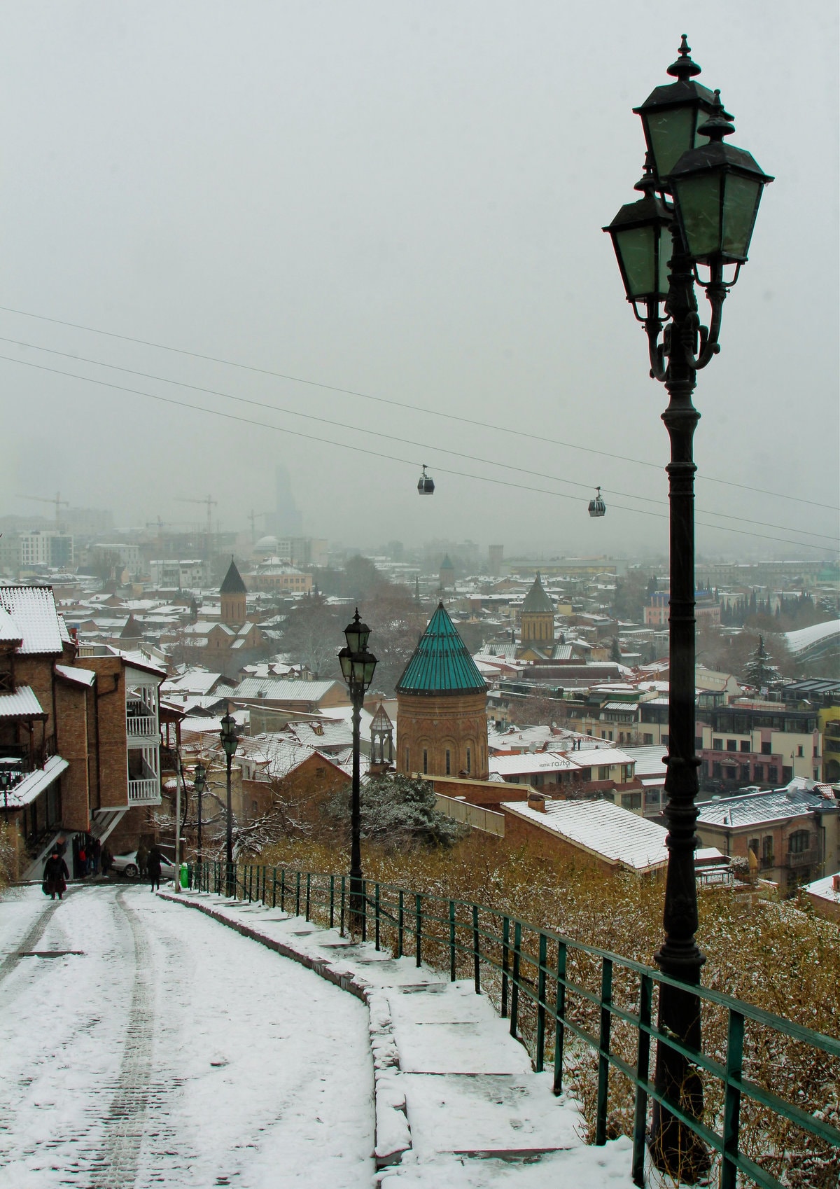 A view of Tbilisi Old Town in winter