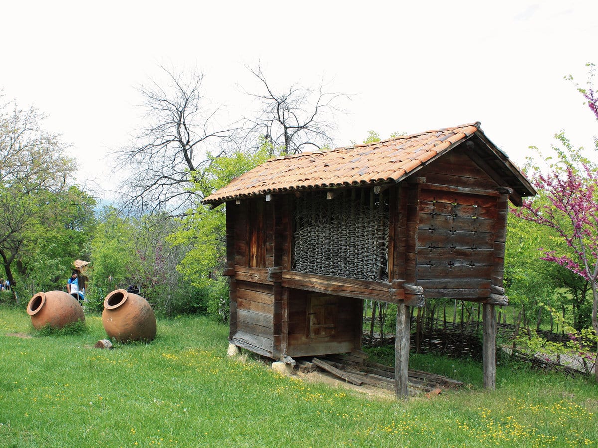 A wooden house in the Ethnographic Museum in Tbilisi, Georgia