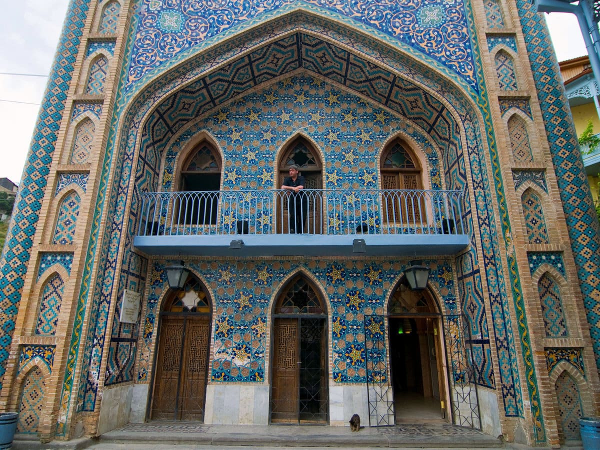 Facade of an Orbeliani bathhouse in Tbilisi, Georgia