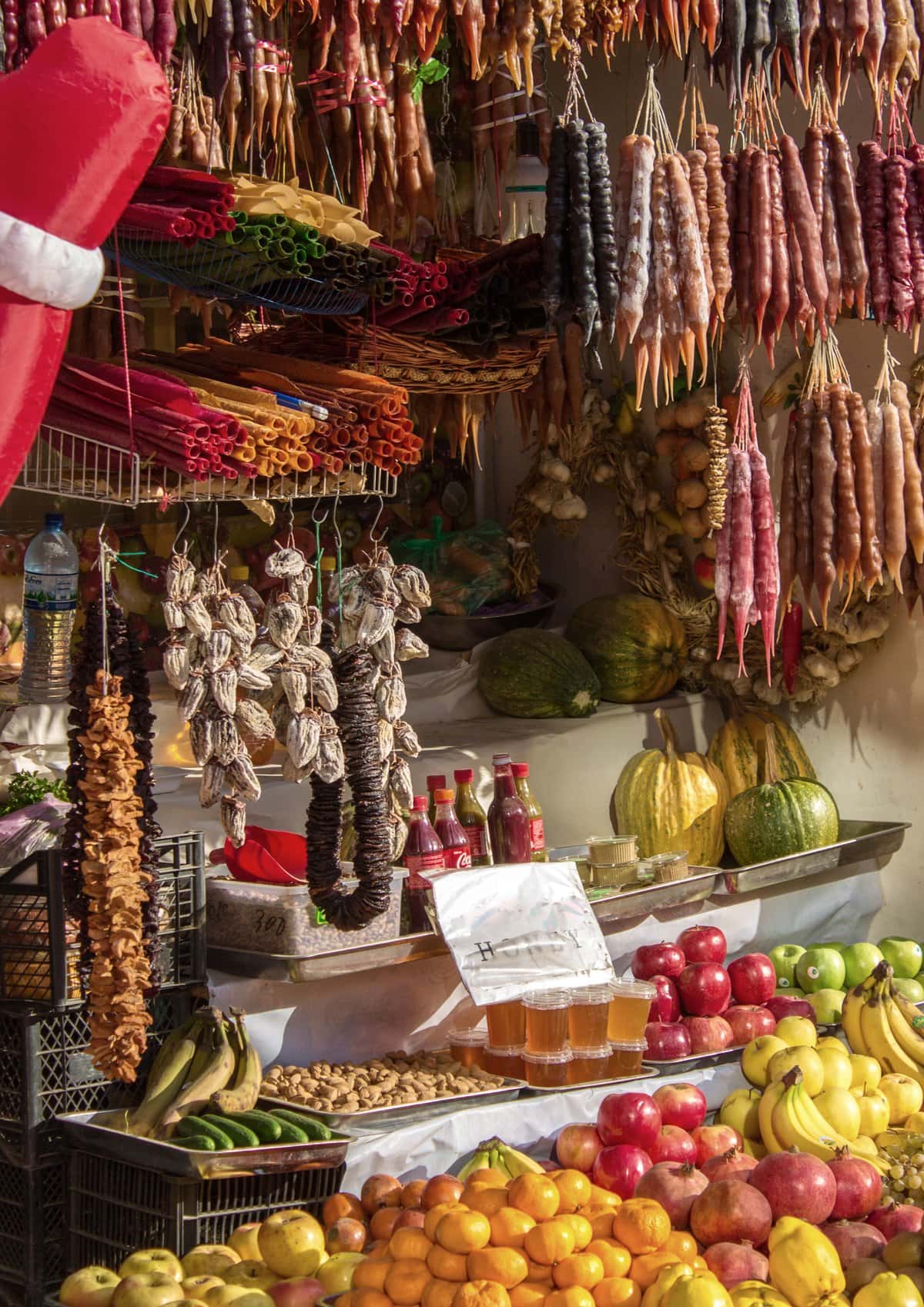 Georgian specialities at a market