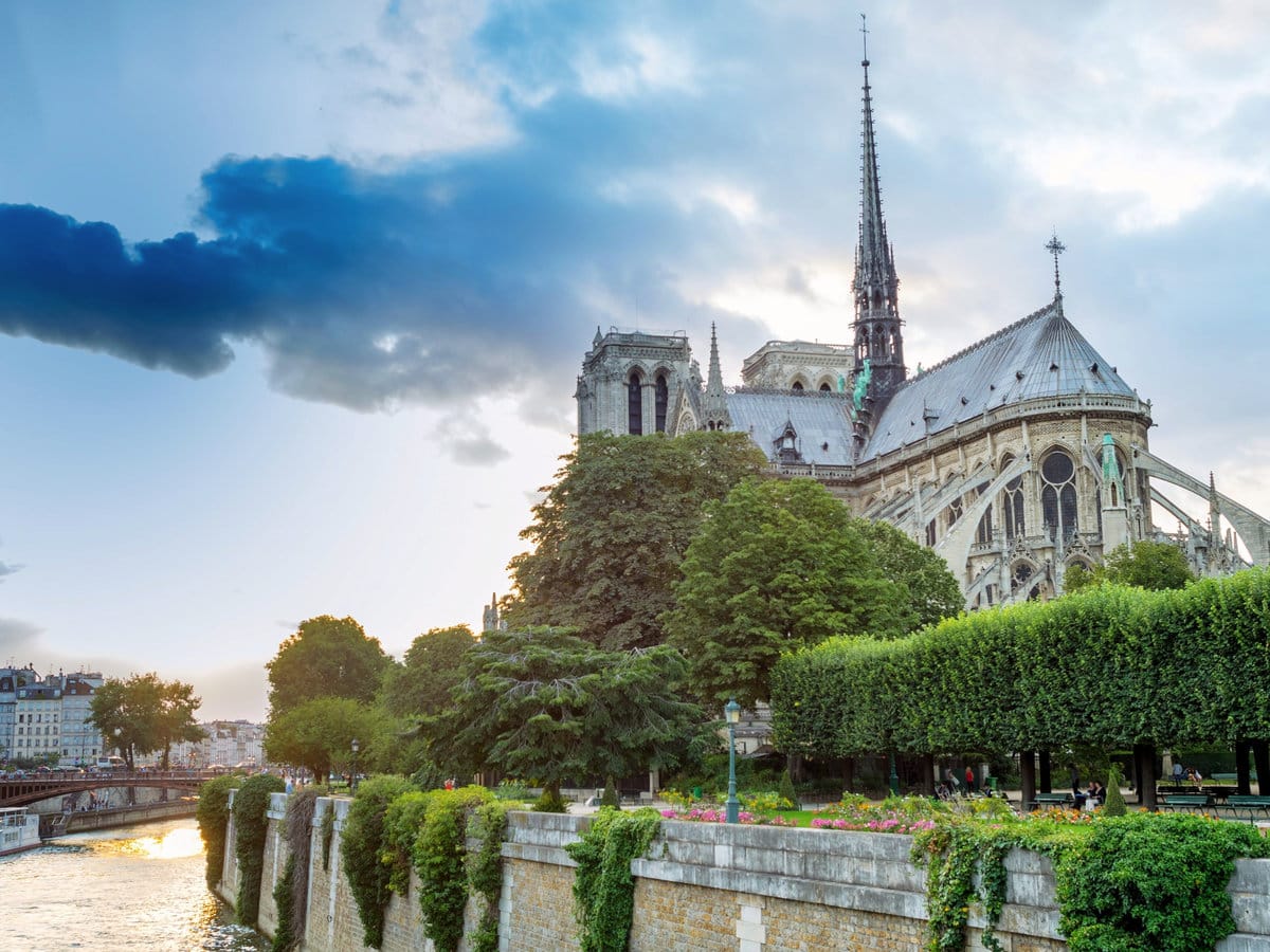 Notre Dame Cathedral View at Dusk, Paris