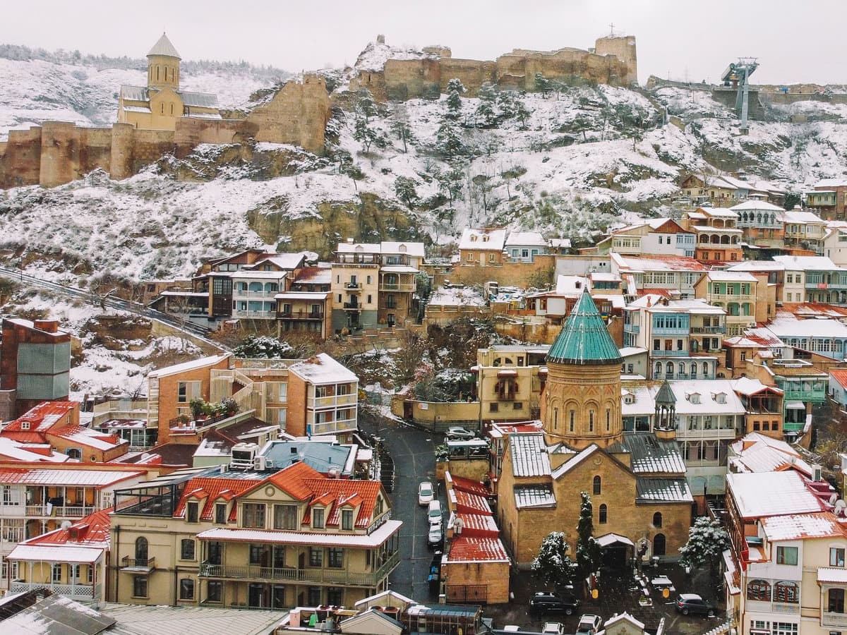 Snow in Tbilisi, Georgia