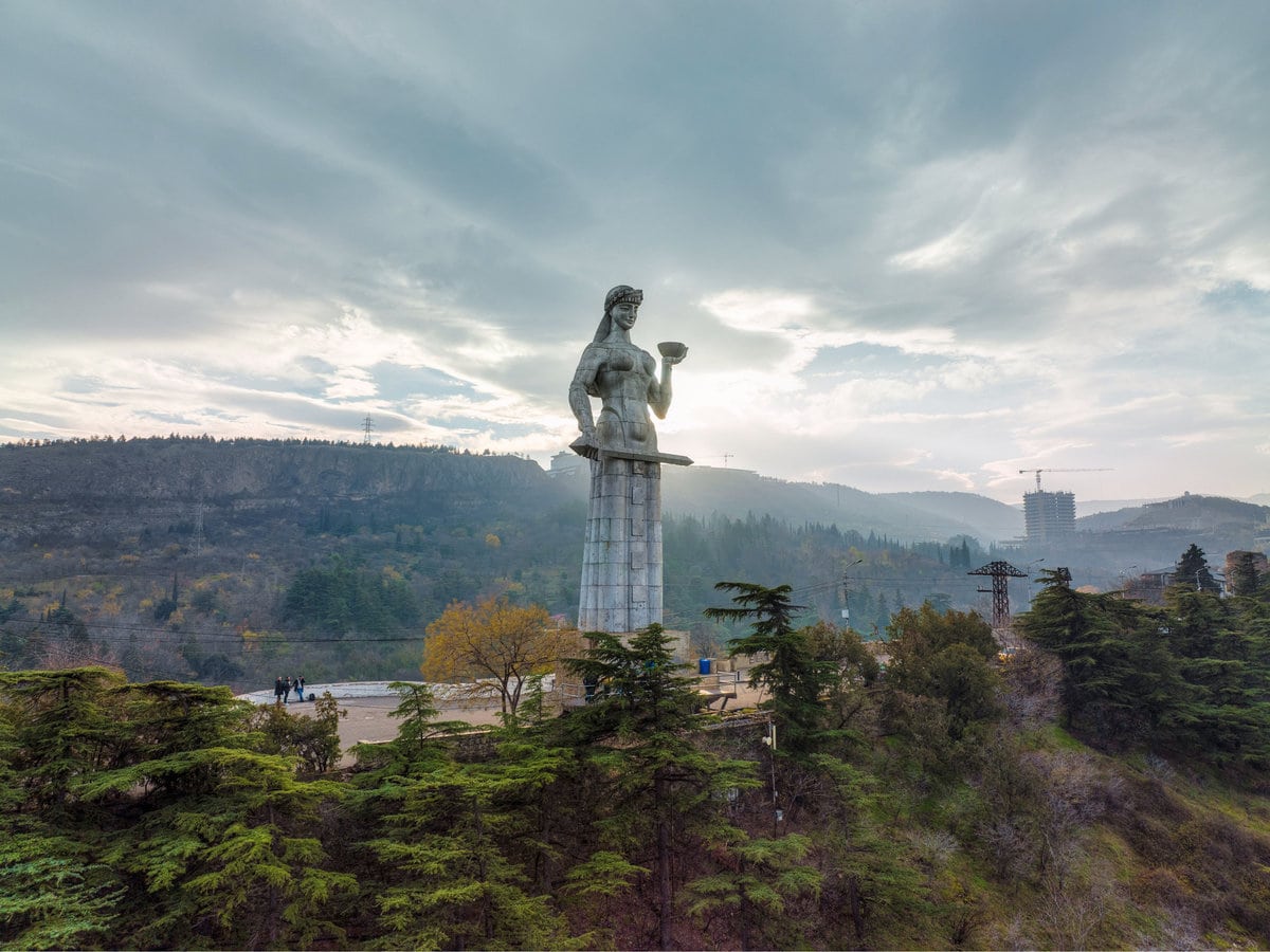 The statue of Mother Georgia in Tbilisi, Georgia