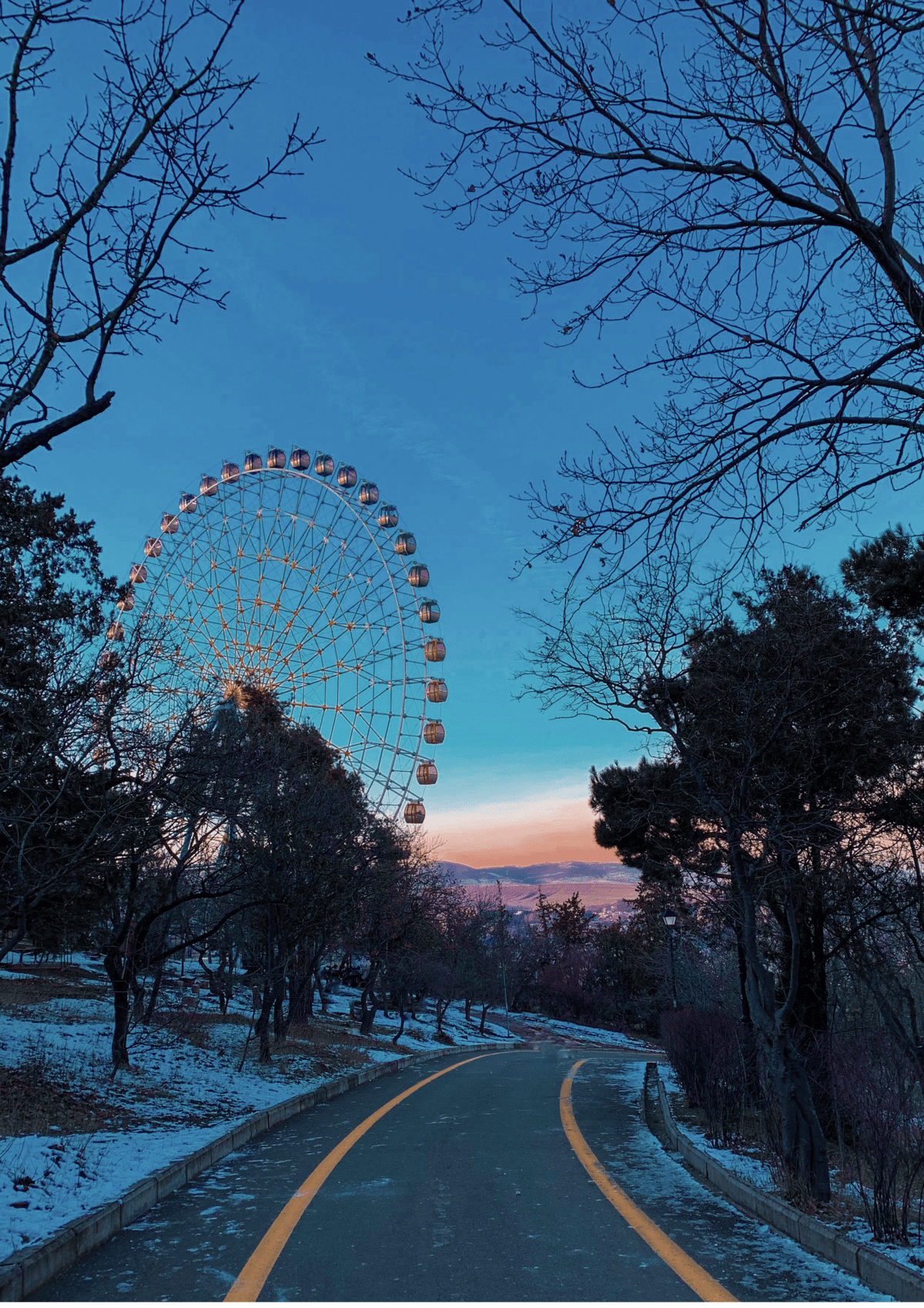 Winter at Mtatsminda Park in Tbilisi, Georgia