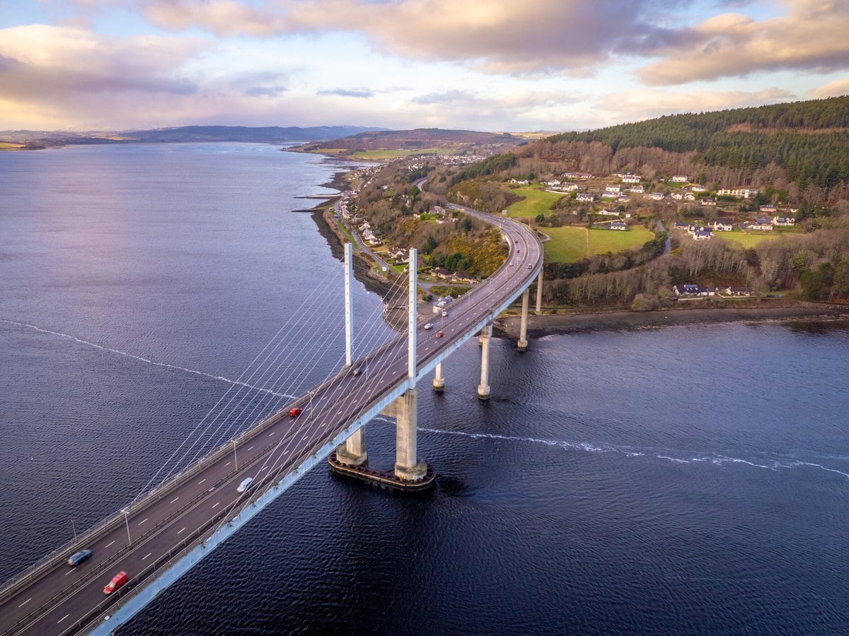 Bridge from North Kessock to Inverness in Scotland