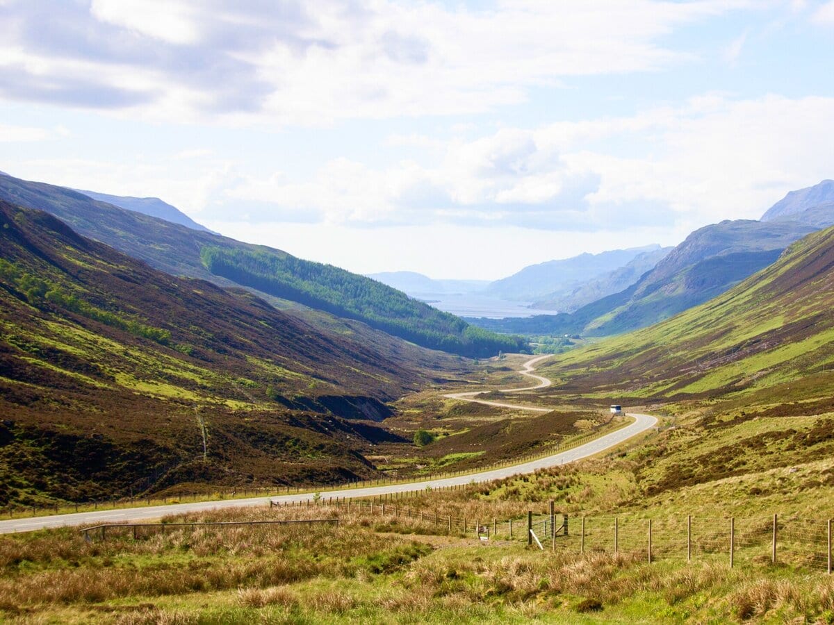Road to Torridon in Scottish Highlands, Western Scotland