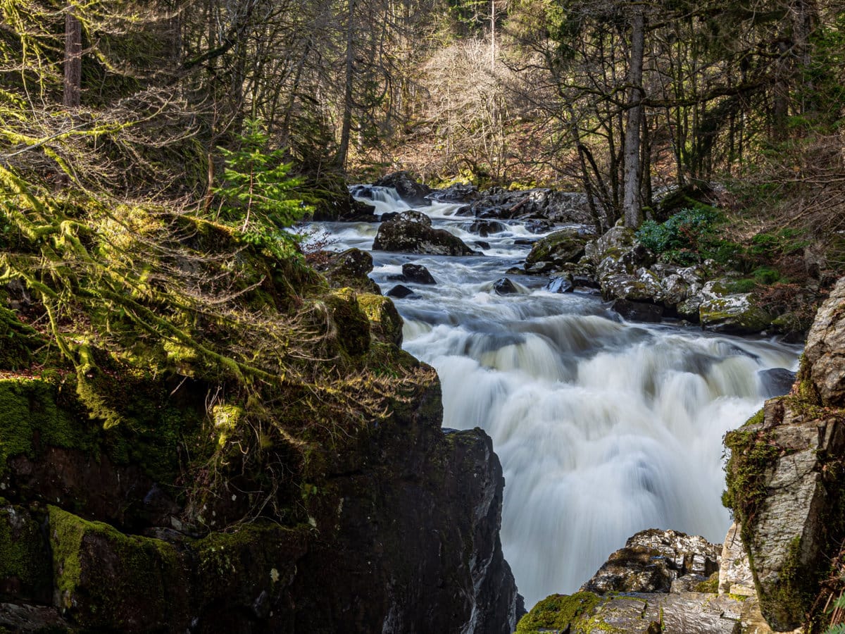 Black Linn Waterfall in Dunfeld, Scotland