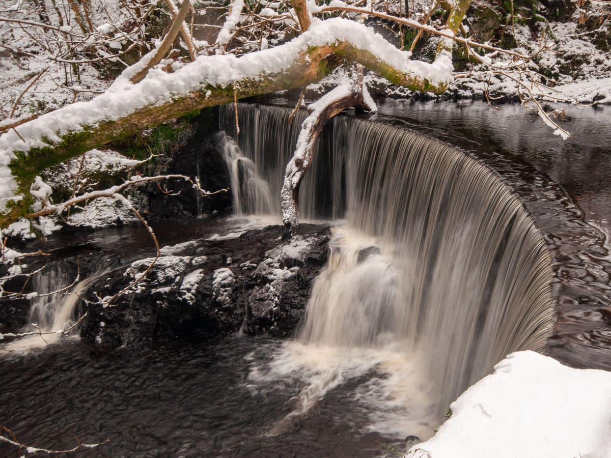 Calder Mill Waterfall in Lochwinnoch, Scotland