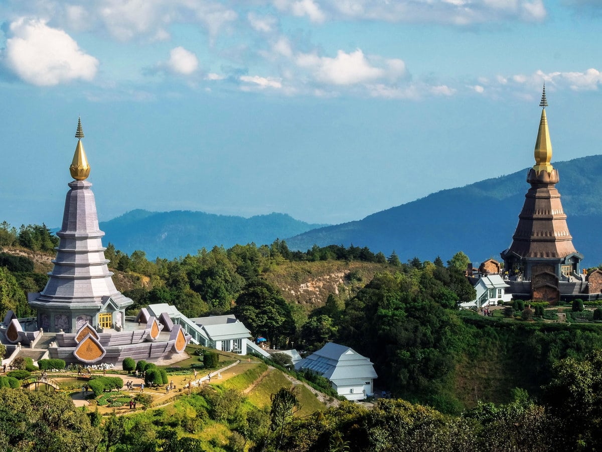 Grand Pagodas of Doi Inthanon in Thailand