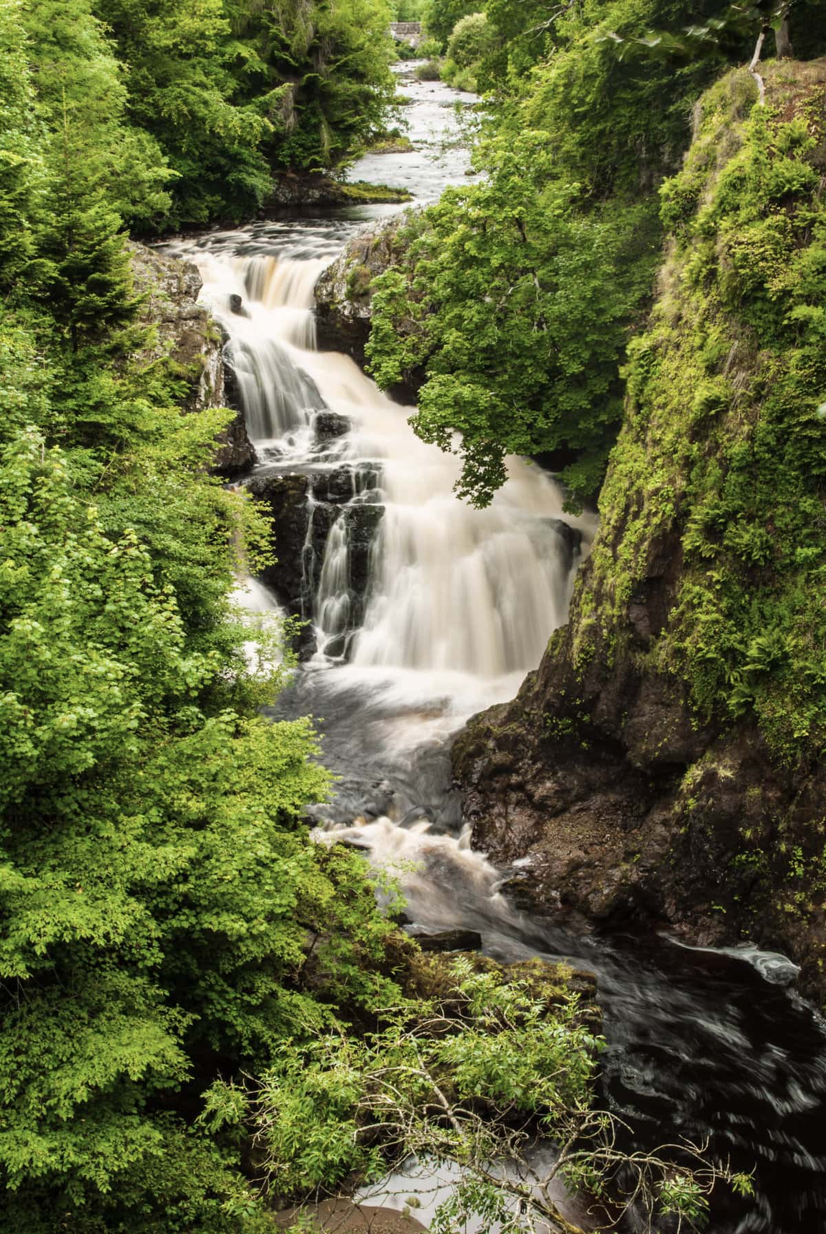 Reekie Linn Waterfall in Perthshire, Scotland