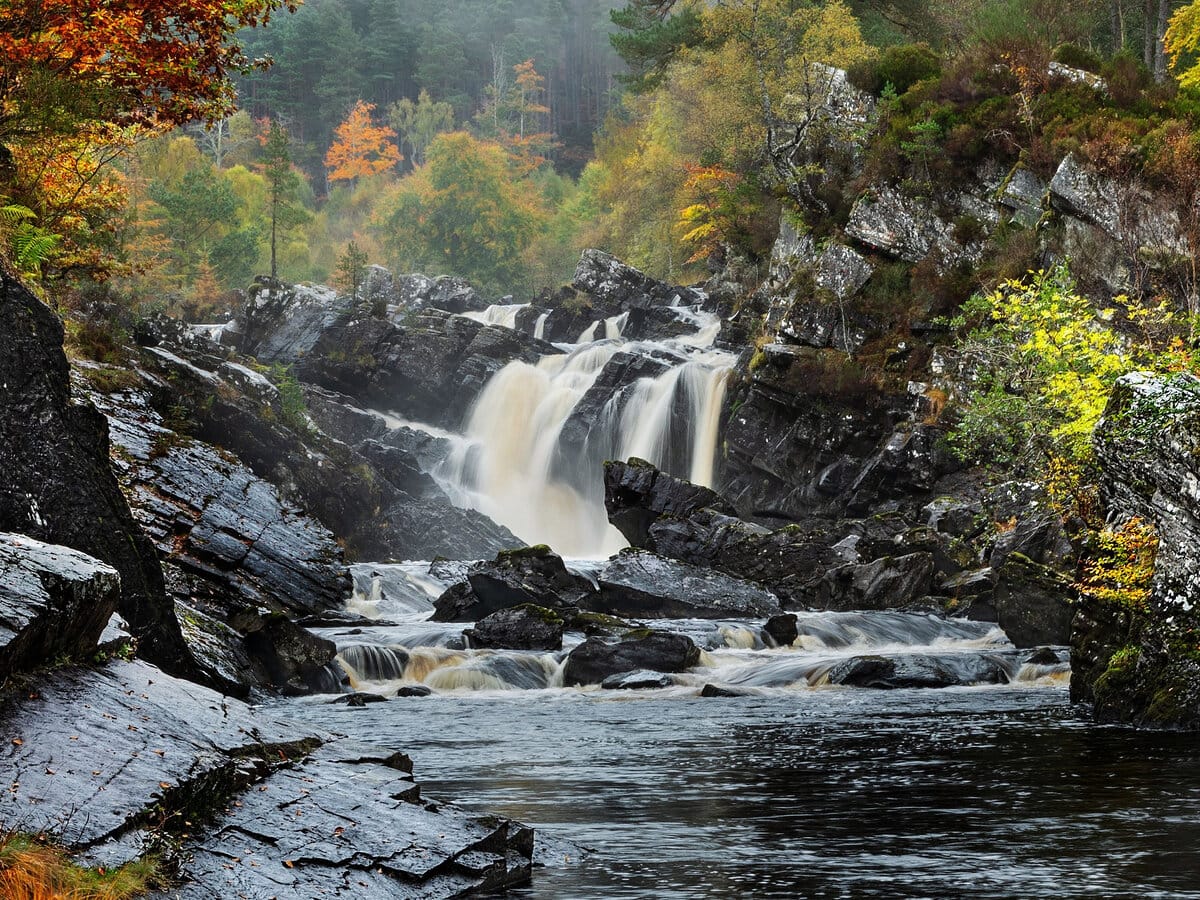 Rogie Falls in Contin, Scotland