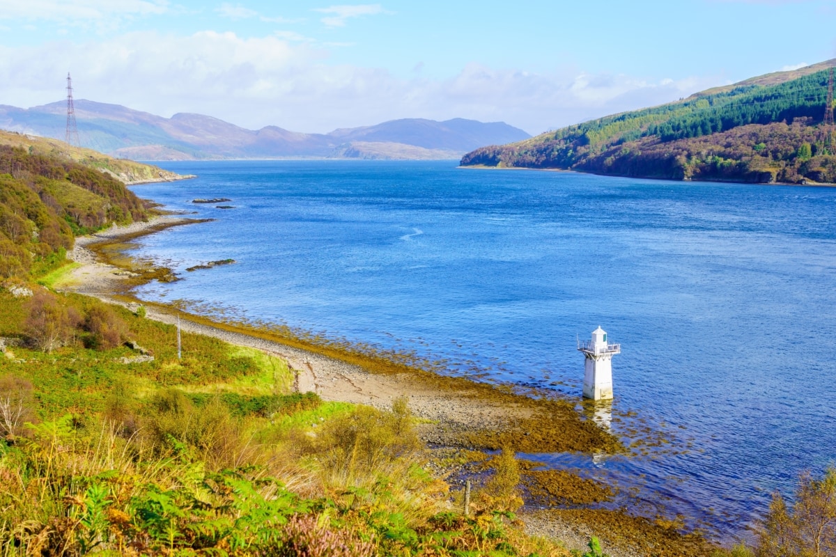A view of coastal landscape along the Sleat Peninsula, in the Isle of Skye, Scotland