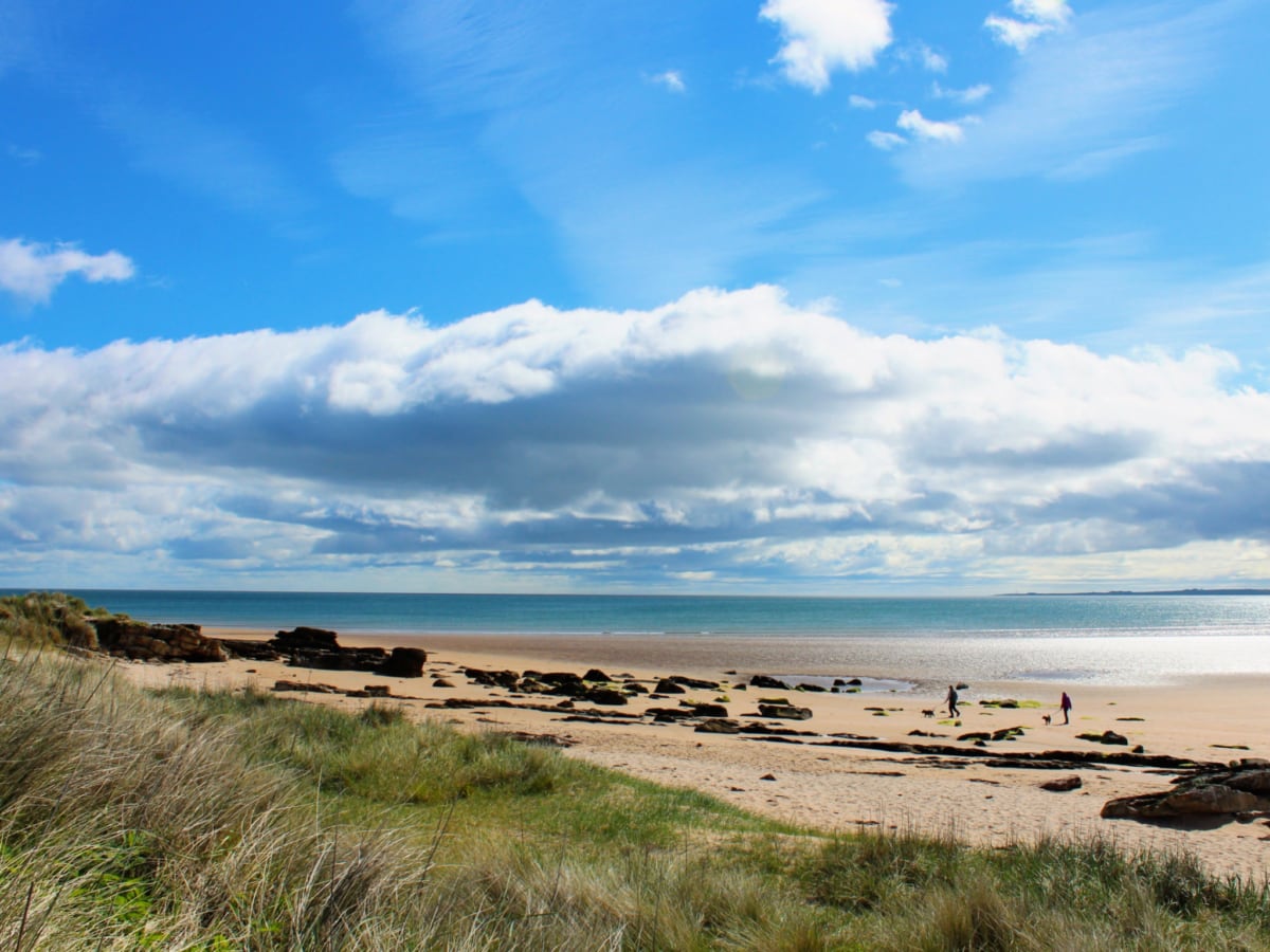 A view of the coastline of Dornoch, Scotland