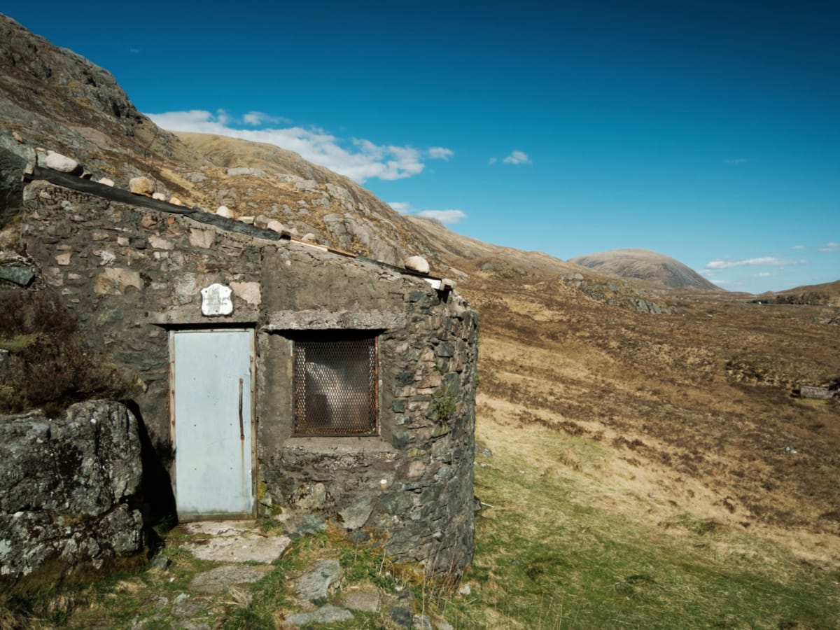 A bothy in Glencoe Valley, Scotland