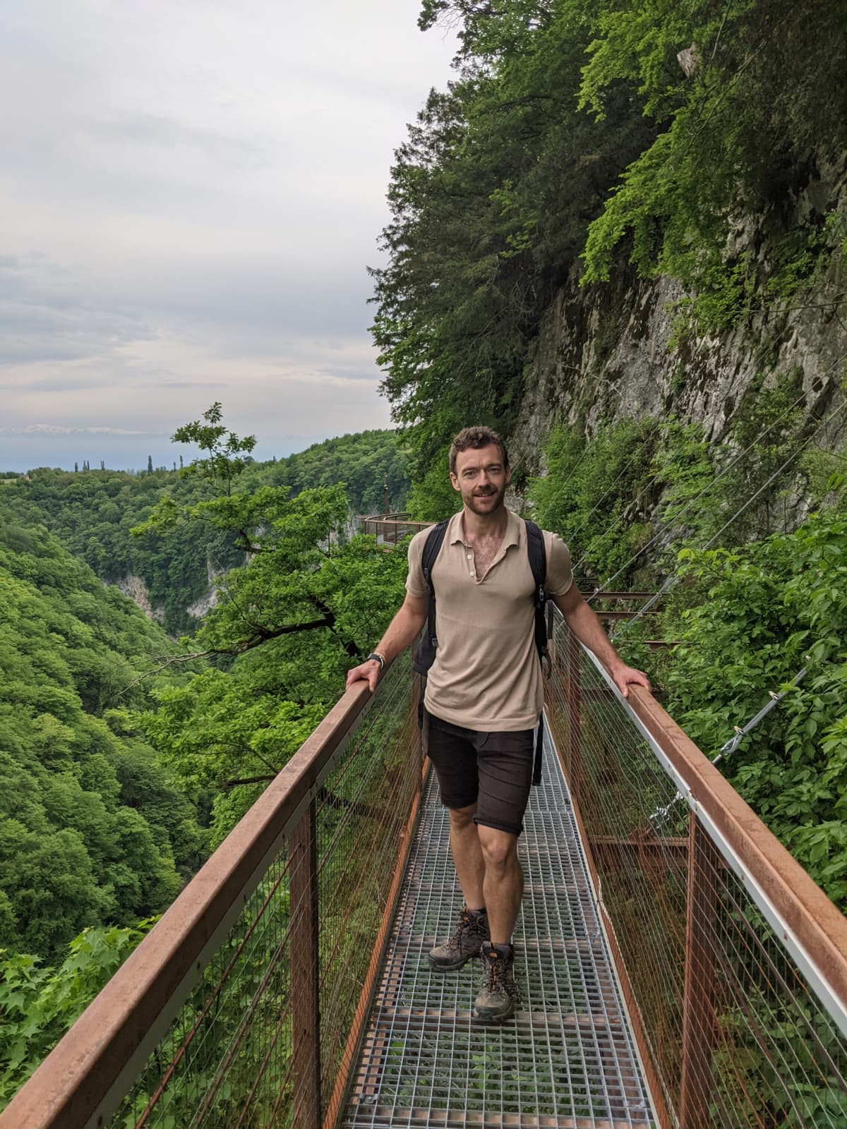 Hiking in the Okatse Canyon Near Kutaisi, Georgia