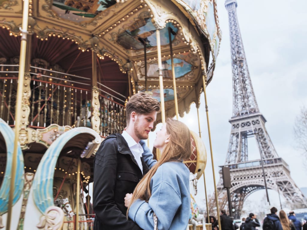 A Couple at the Eiffel Tower Carousel