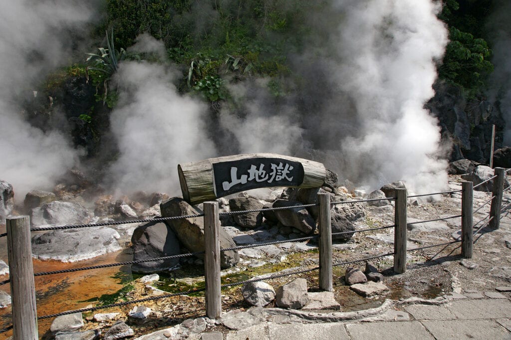 Onsen, hot springs in Beppu, Japan
